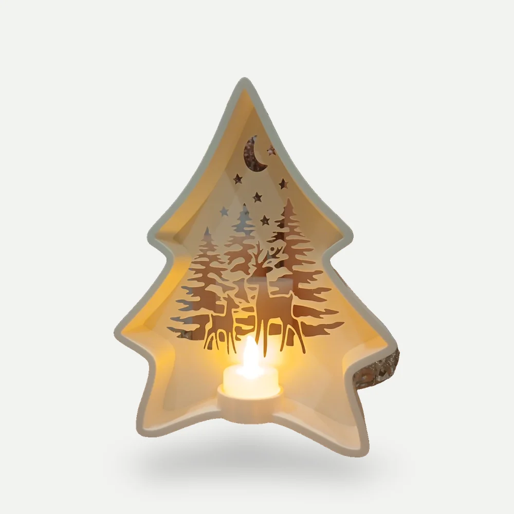 Porta-vela árvore de Natal