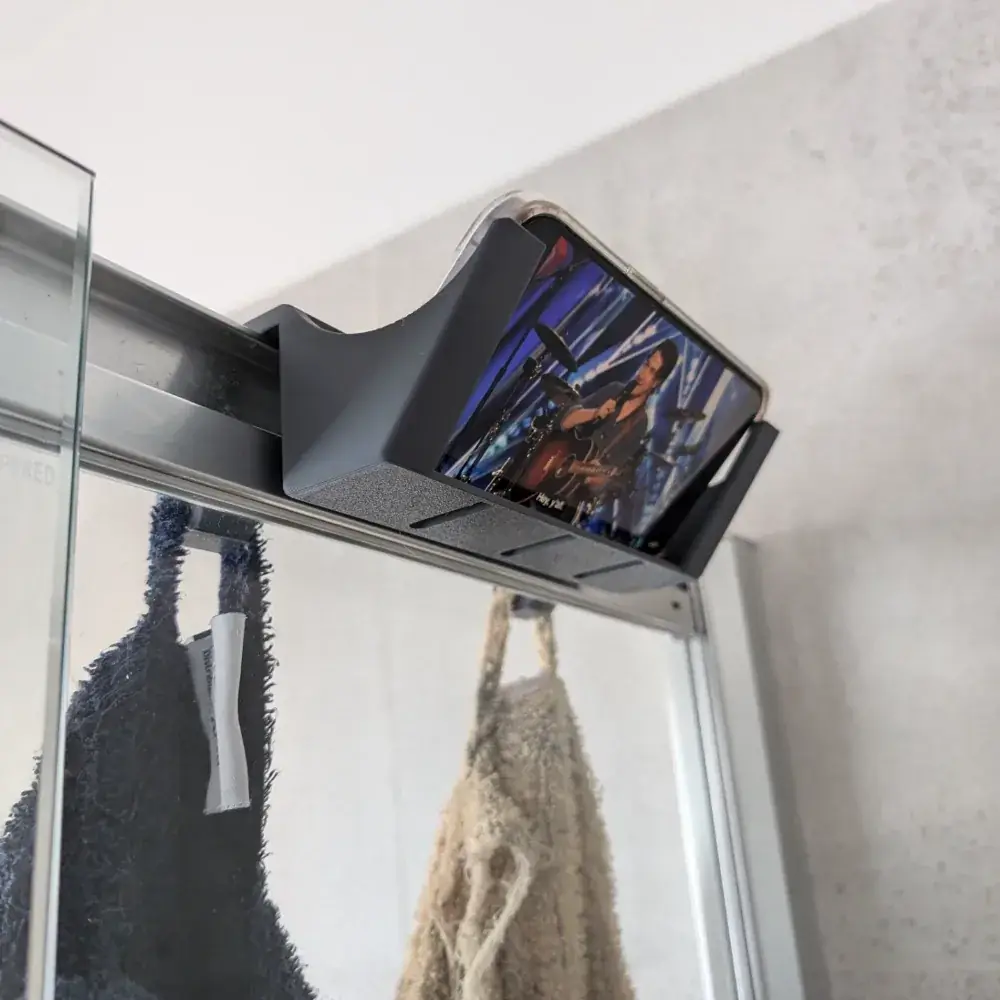 Suporte de celular para o banho