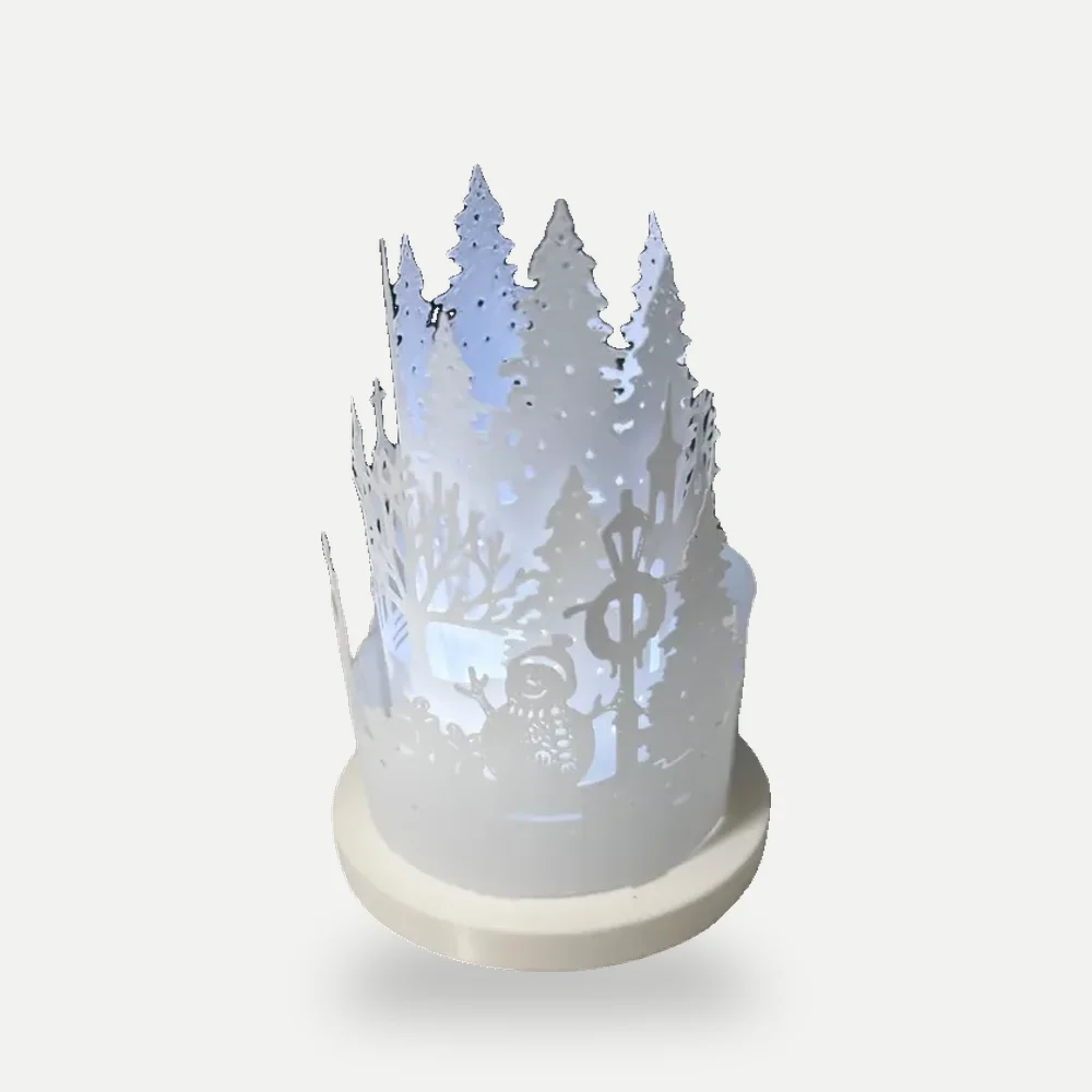 Luminária de Natal rena e boneco de neve