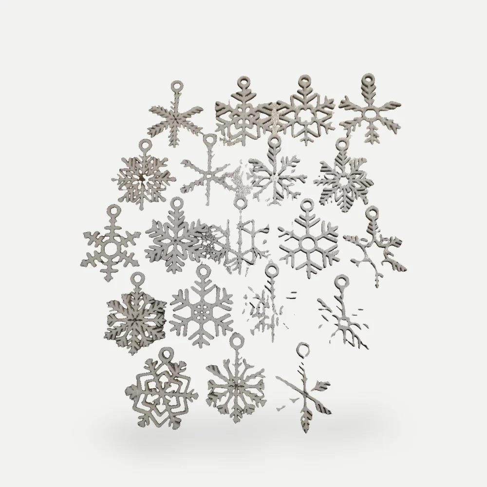 Flocos de neve variados
